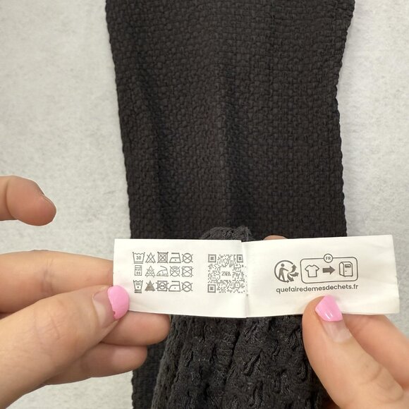 Zara Dress Womens Small Gray Textured Knit Sleeveless V Neck Maxi New Tags - Picture 11 of 12